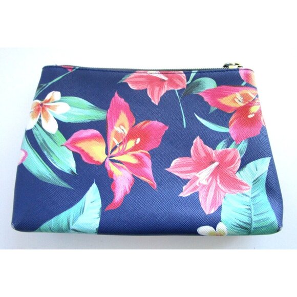 Victoria's Secret Navy & Floral Makeup Pouch/Case/Clutch - New without Tags - Picture 2 of 12